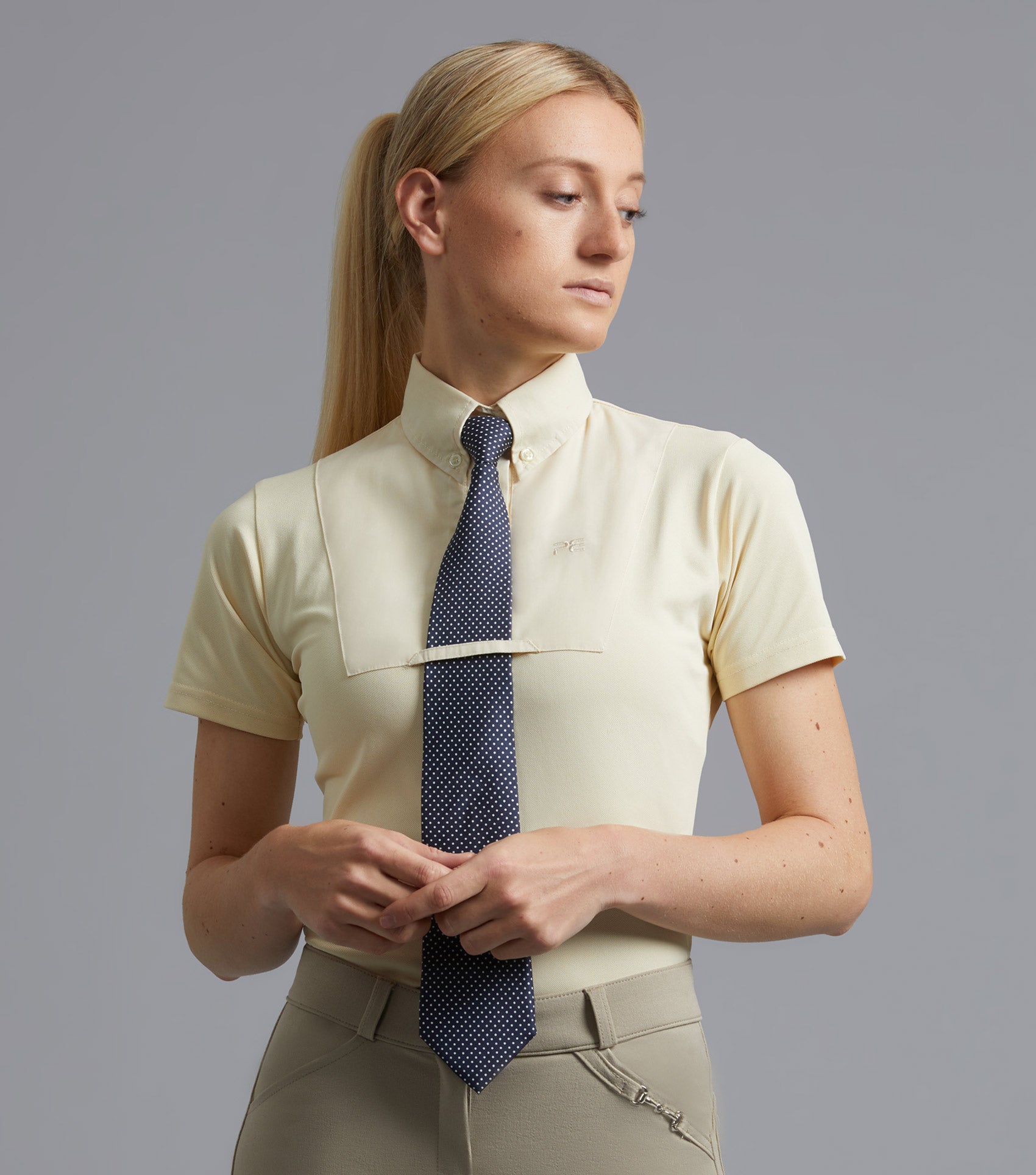 Luciana Short Sleeve Tie Shirt Vanilla Premier Equine Int. Ltd