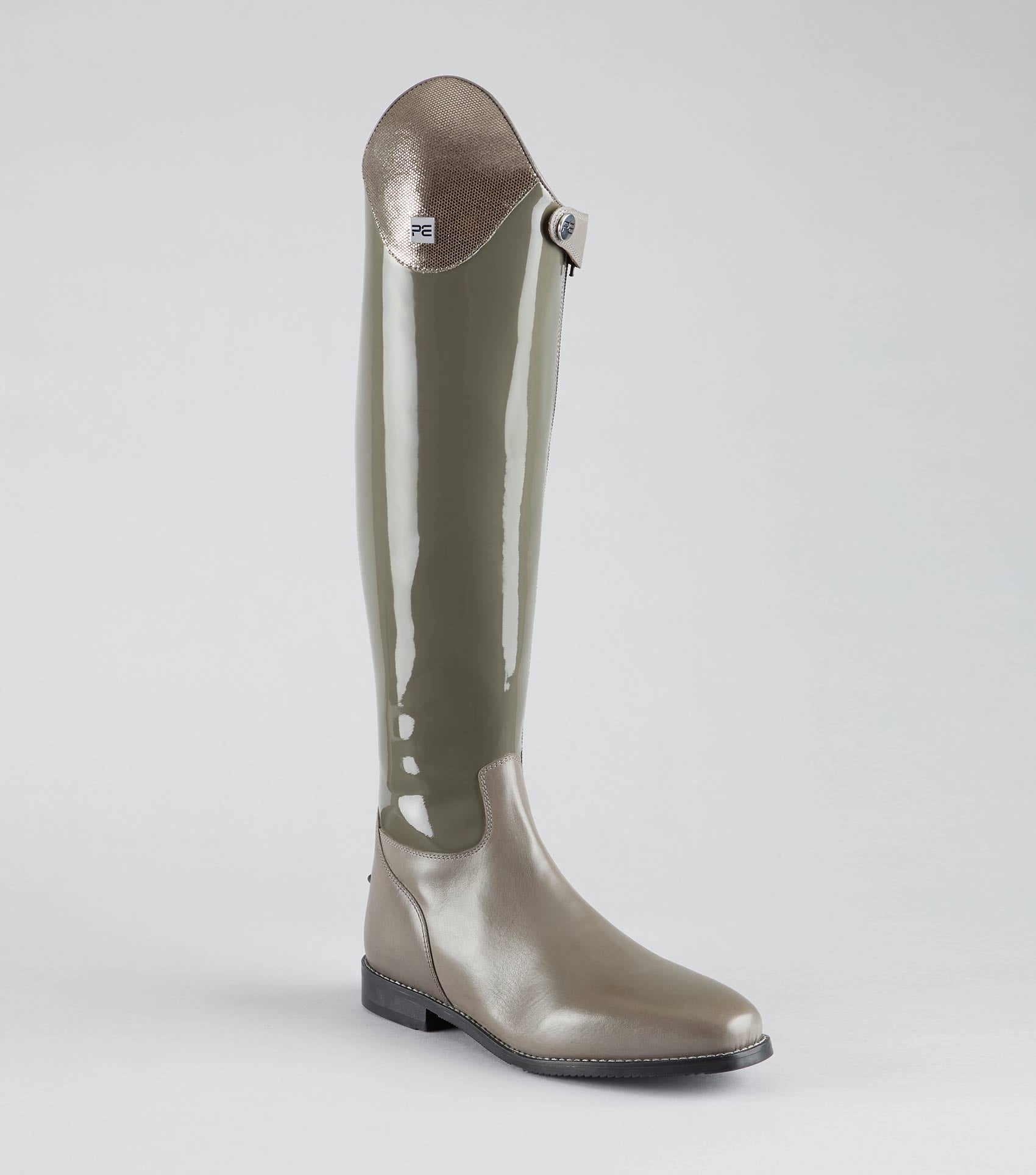 Grey leather tall boots sale