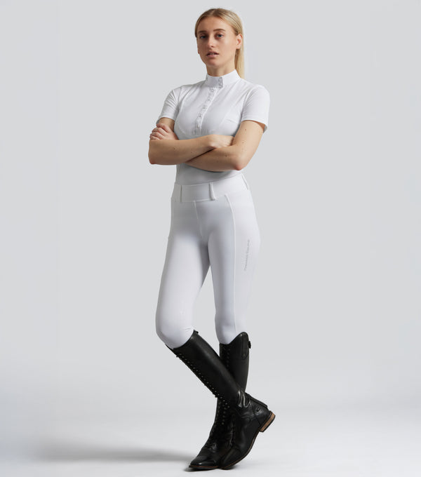 Luceo Gel Knee Competition Riding Tights White