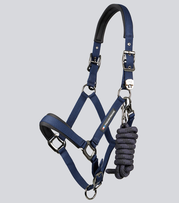 Corda Horse Head Collar with Lead Rope Navy