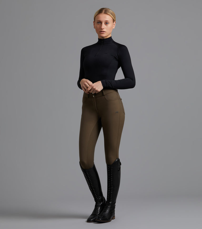 Virtue Ladies Full Seat Gel Riding Breeches Dark Olive – Premier Equine ...