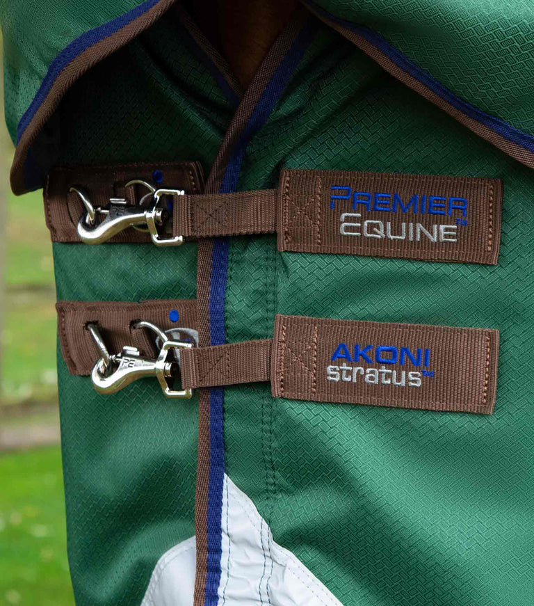 Akoni 0g Turnout Rug With Classic Neck Cover - Green – Premier Equine 